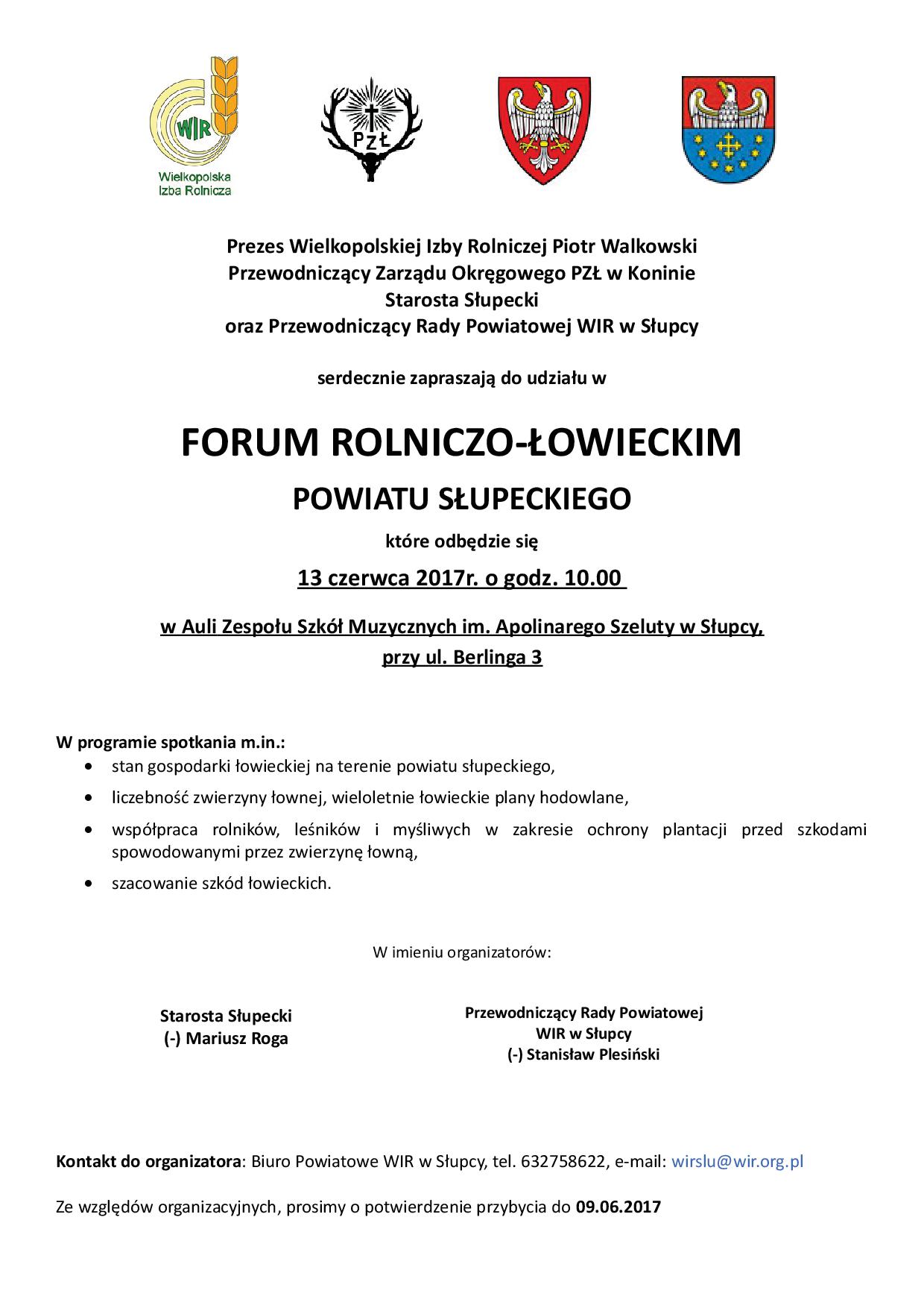 Forum Rolniczo - Łowieckie Powiatu Słupeckiego